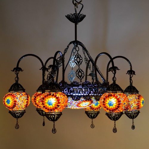 Authentic Filigree 6-Piece Ceiling Pendant Lamp Plafoner Chandelier Mosaic Lamp